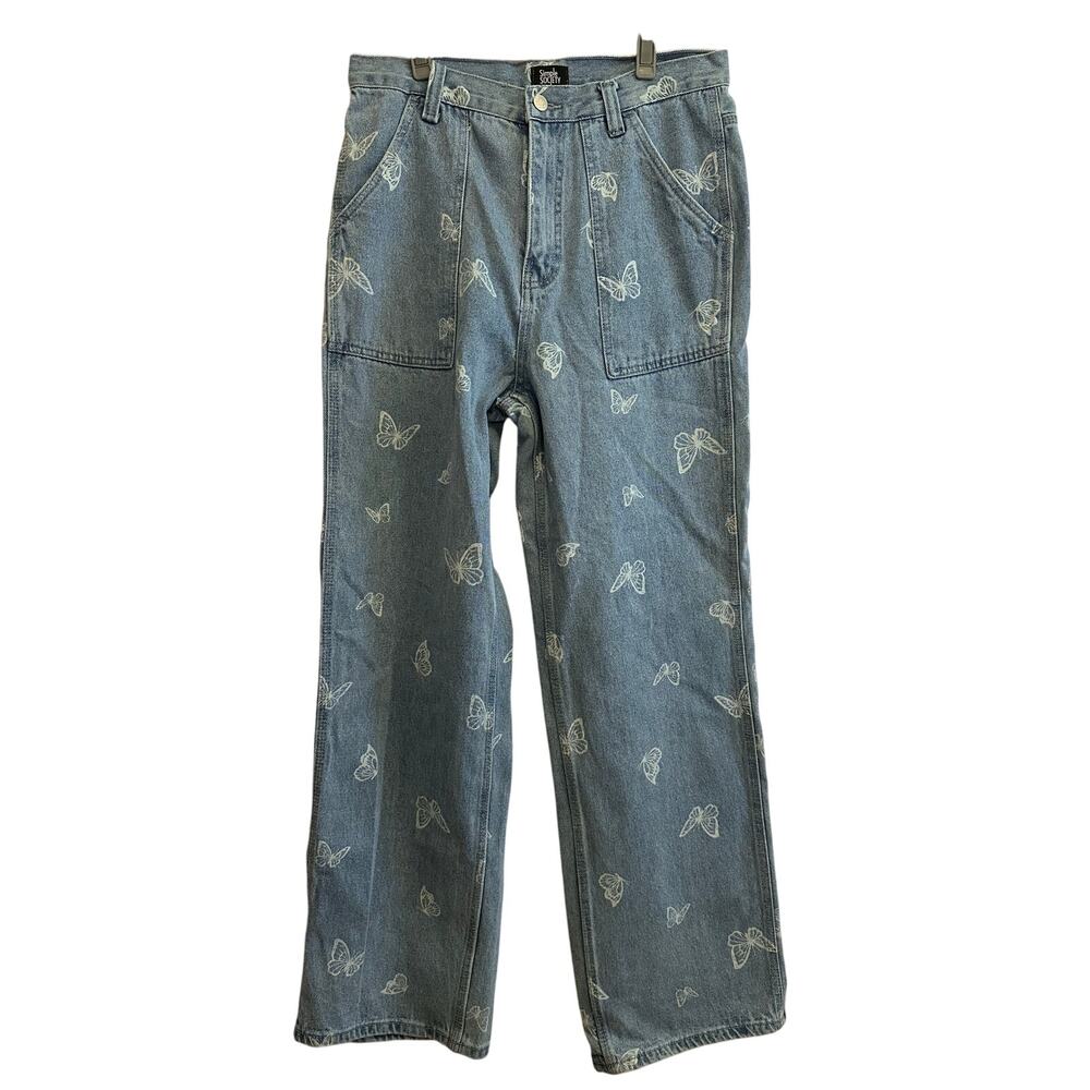 Simple Society High Rise Baggy Cargo Style Butterly Jeans 9/29